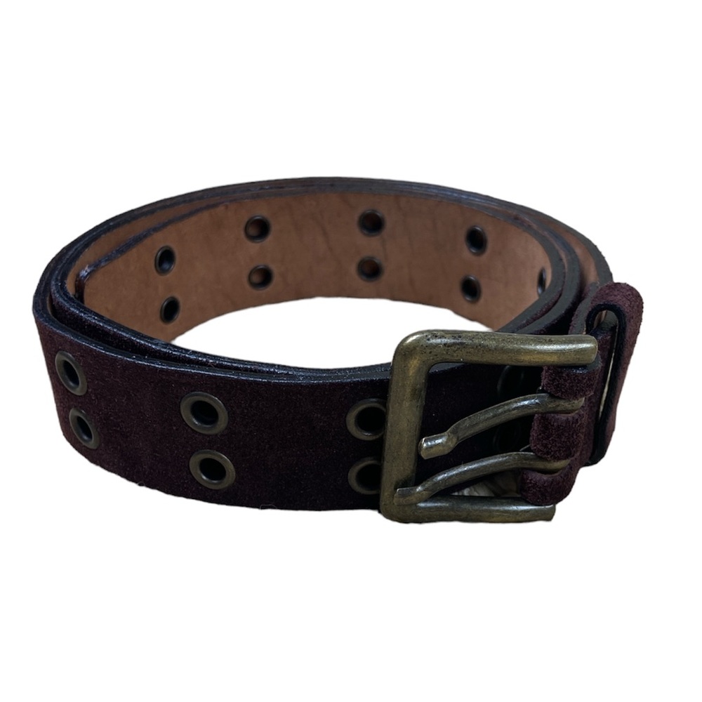 Tanner double pronged brown belt Made In Italy size S 34.5”